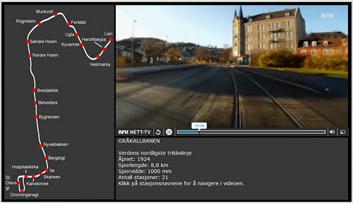 GRÅKALLBANEN | TRONDHEIM | NORWEGEN STRAßENBAHN | NORWAY CITY TRAM | TRIKK | Screenshot: NRK Web-TV